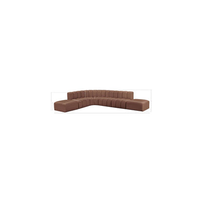 Arc Cognac Vegan Leather Modular Sofa