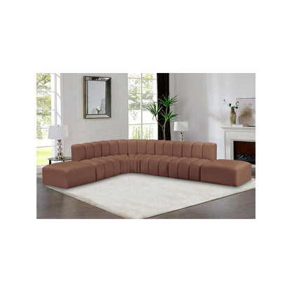 Arc Cognac Vegan Leather Modular Sofa