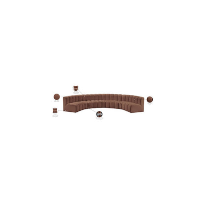Arc Cognac Vegan Leather Modular Sofa