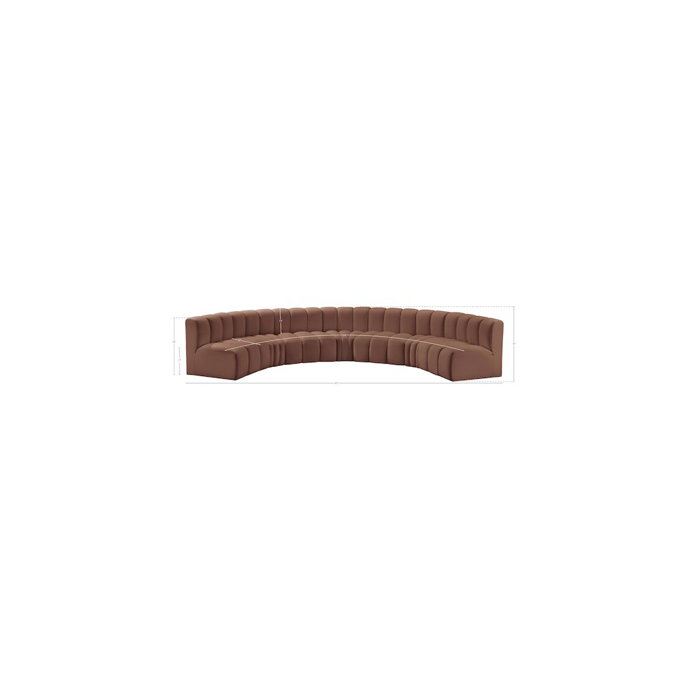 Arc Cognac Vegan Leather Modular Sofa