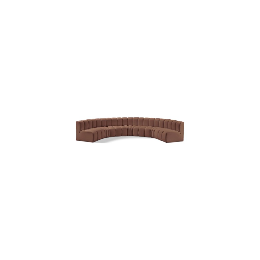 Arc Cognac Vegan Leather Modular Sofa