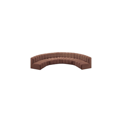 Arc Cognac Vegan Leather Modular Sofa