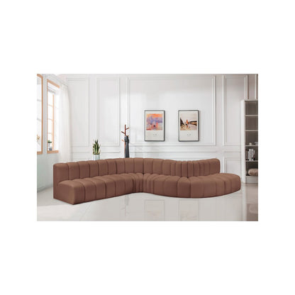 Arc Cognac Vegan Leather Modular Sofa