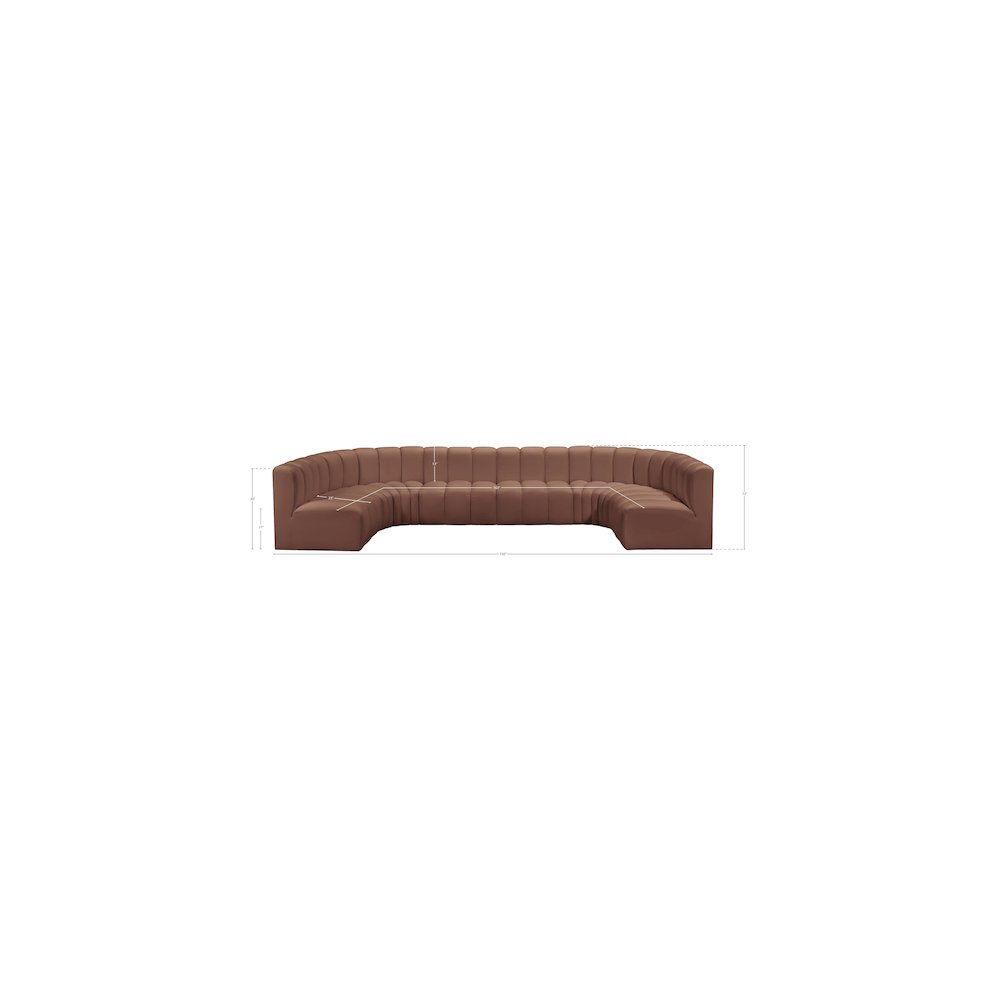 Arc Cognac Vegan Leather Modular Sofa