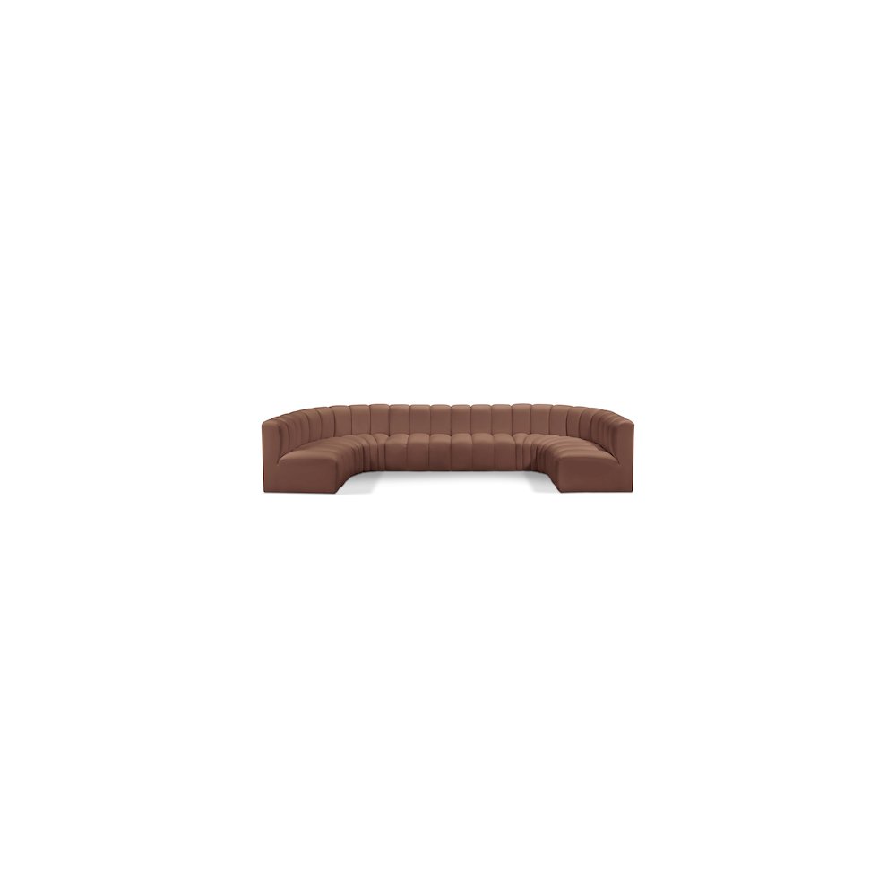 Arc Cognac Vegan Leather Modular Sofa