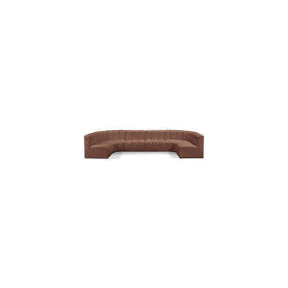Arc Cognac Vegan Leather Modular Sofa