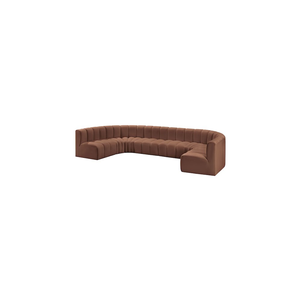Arc Cognac Vegan Leather Modular Sofa