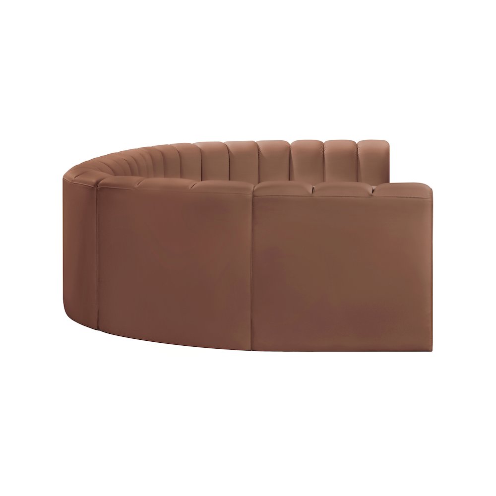 Arc Cognac Vegan Leather Modular Sofa