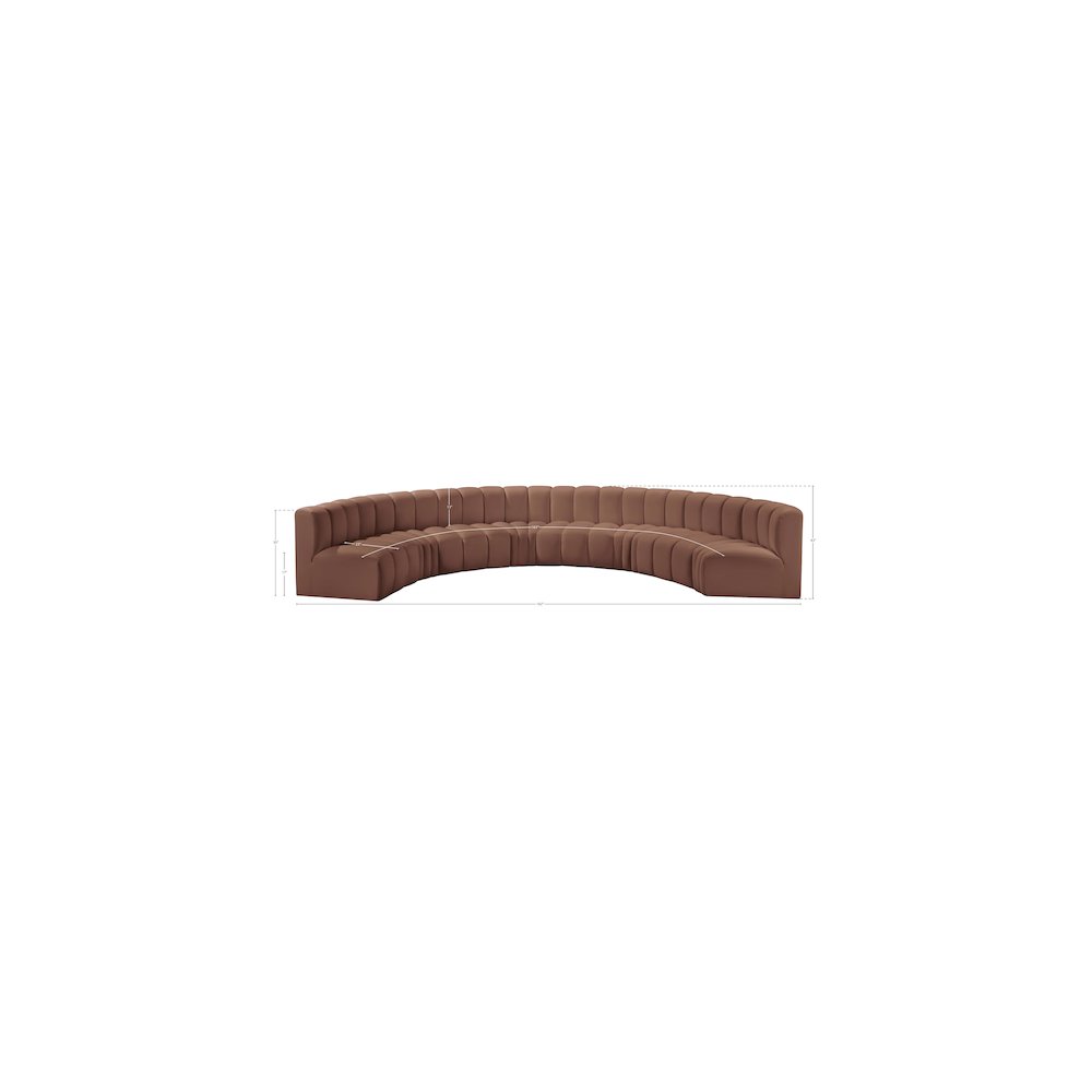 Arc Cognac Vegan Leather Modular Sofa