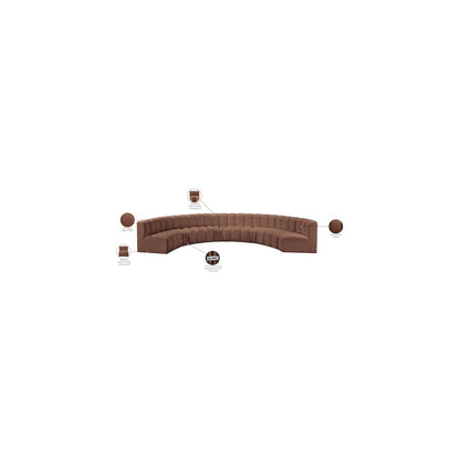 Arc Cognac Vegan Leather Modular Sofa