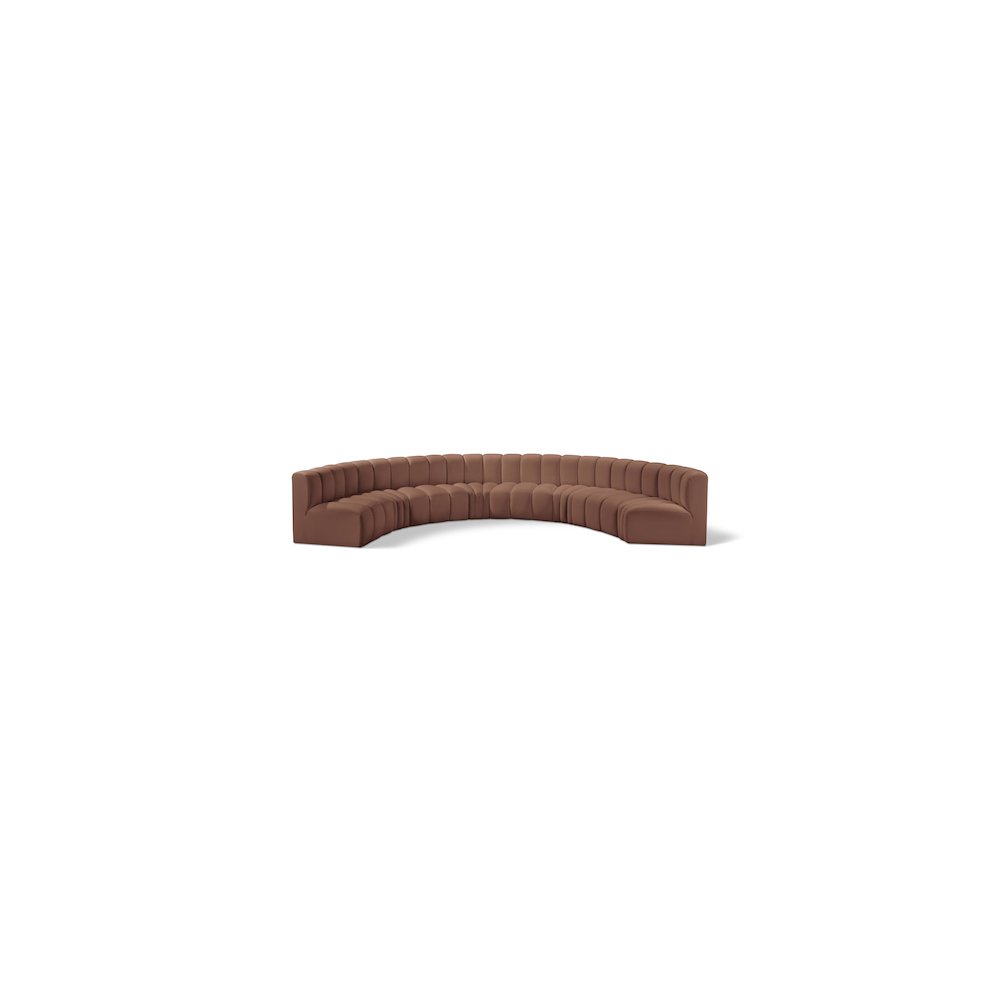 Arc Cognac Vegan Leather Modular Sofa