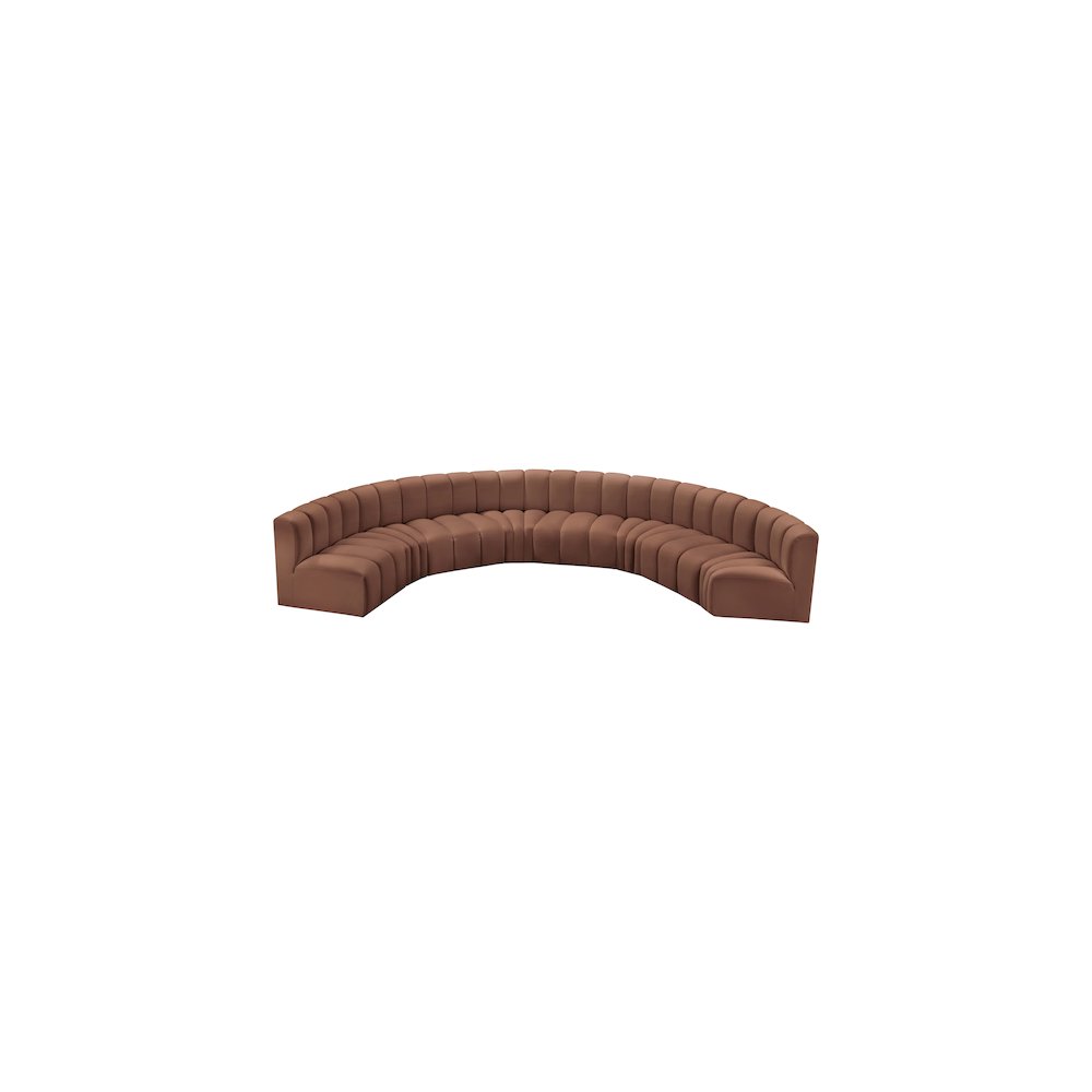 Arc Cognac Vegan Leather Modular Sofa