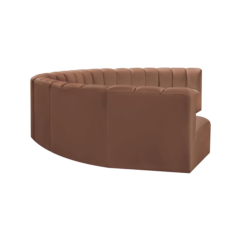 Arc Cognac Vegan Leather Modular Sofa