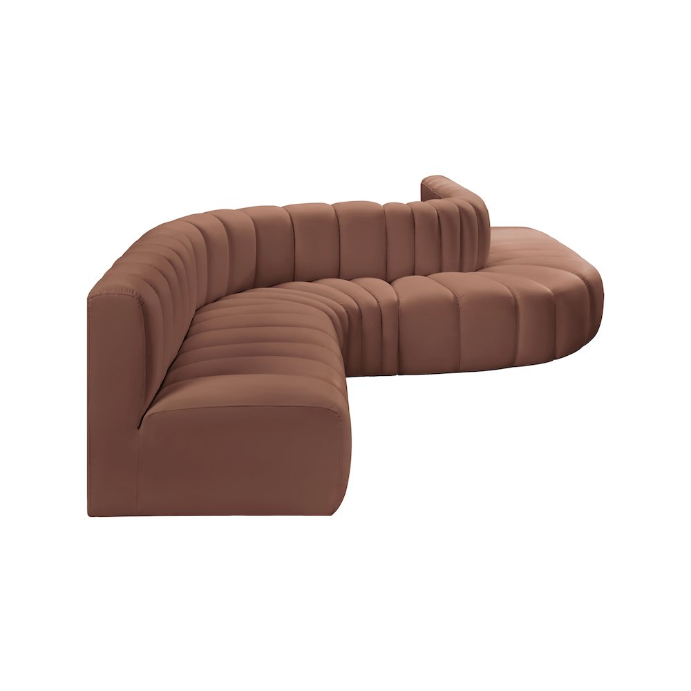 Arc Cognac Vegan Leather Modular Sofa