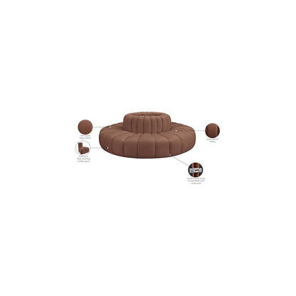 Arc Cognac Vegan Leather Modular Sofa