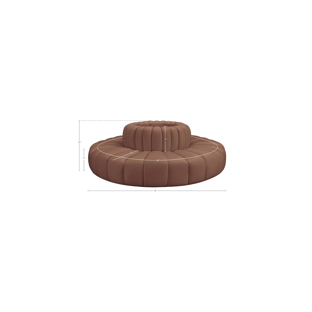 Arc Cognac Vegan Leather Modular Sofa
