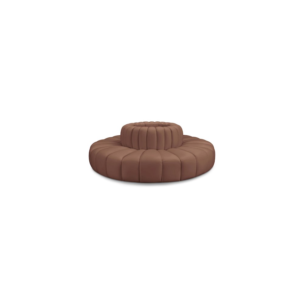 Arc Cognac Vegan Leather Modular Sofa