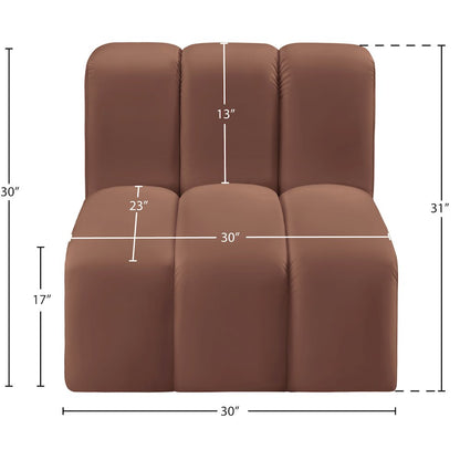 Arc Cognac Vegan Leather Straight Chair