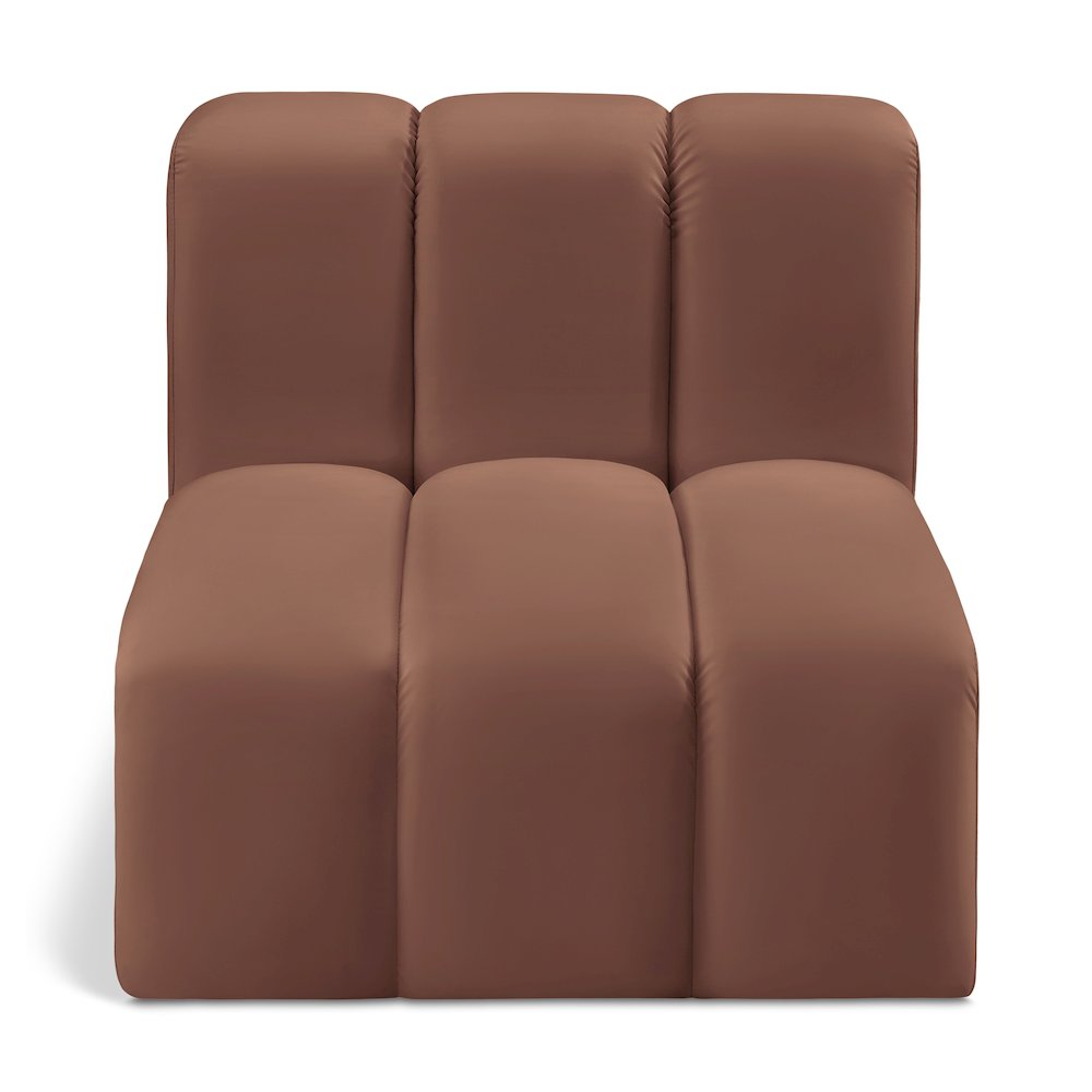 Arc Cognac Vegan Leather Straight Chair