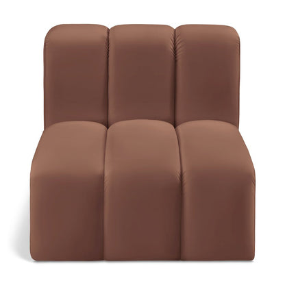 Arc Cognac Vegan Leather Straight Chair