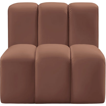 Arc Cognac Vegan Leather Straight Chair