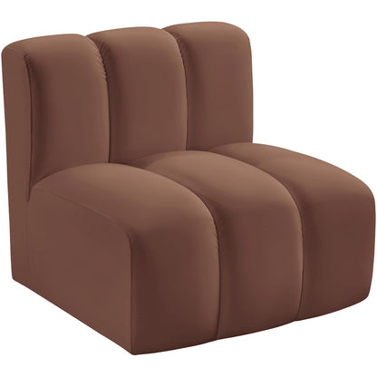 Arc Cognac Vegan Leather Straight Chair