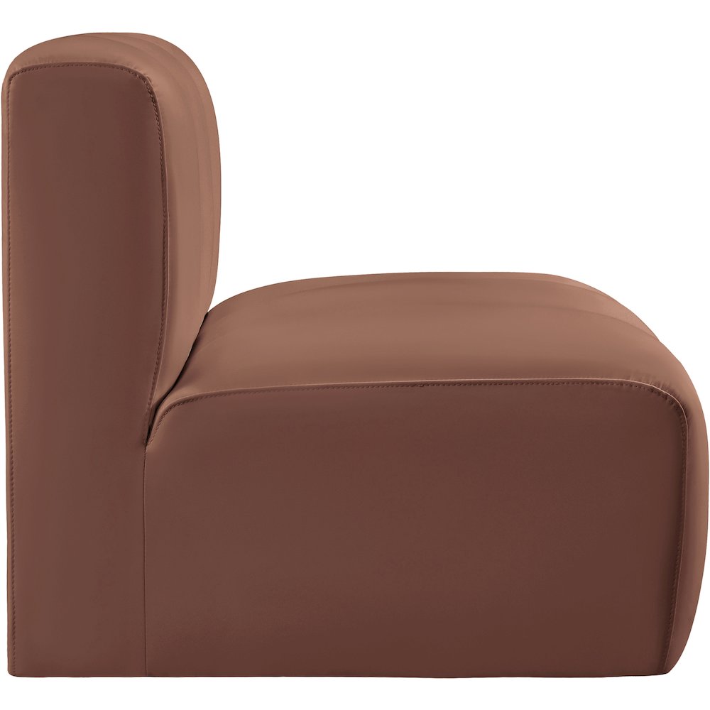 Arc Cognac Vegan Leather Straight Chair
