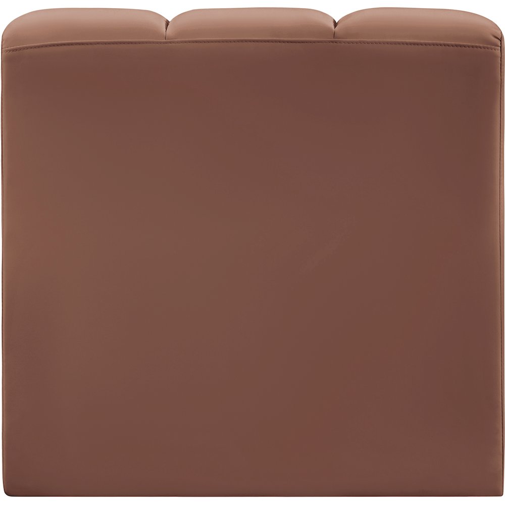 Arc Cognac Vegan Leather Straight Chair