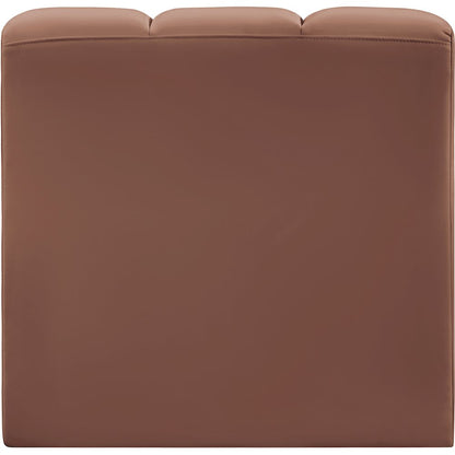 Arc Cognac Vegan Leather Straight Chair
