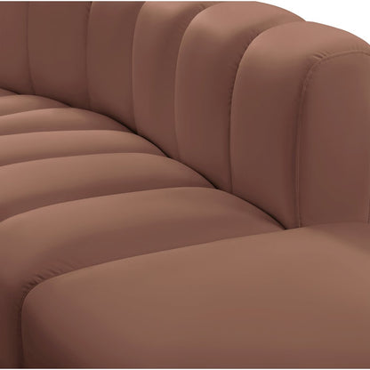 Arc Cognac Vegan Leather Straight Chair