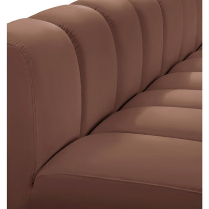 Arc Cognac Vegan Leather Straight Chair