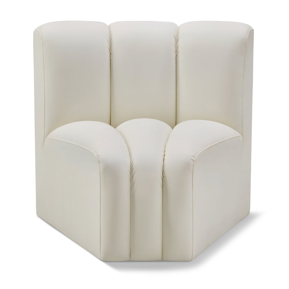 Arc Cream Vegan Leather Curved Corner