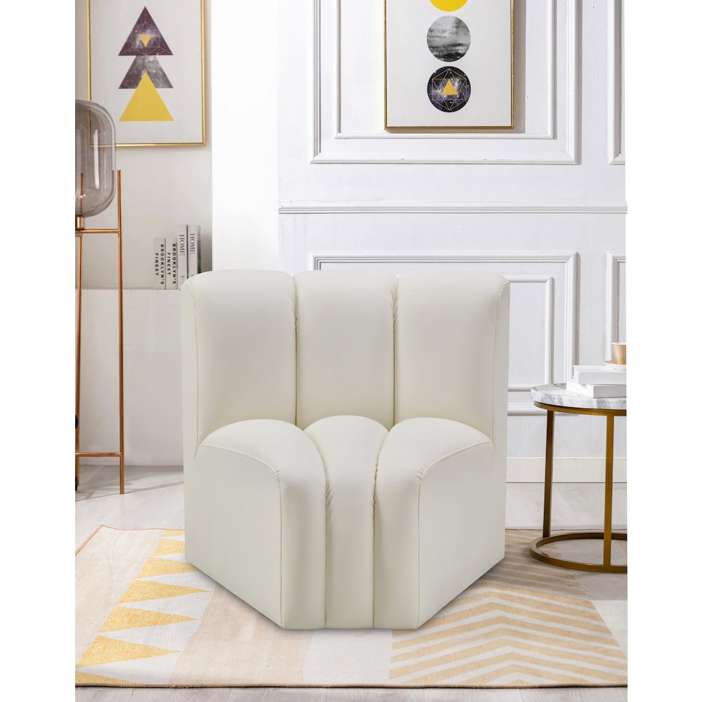 Arc Cream Vegan Leather Curved Corner