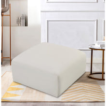 Arc Cream Vegan Leather Ottoman