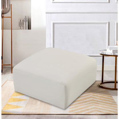 Arc Cream Vegan Leather Ottoman