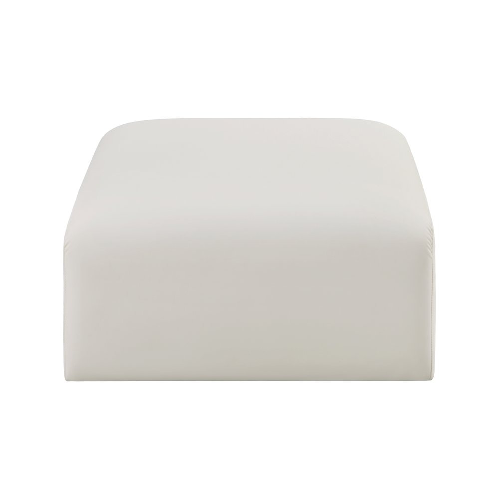Arc Cream Vegan Leather Ottoman