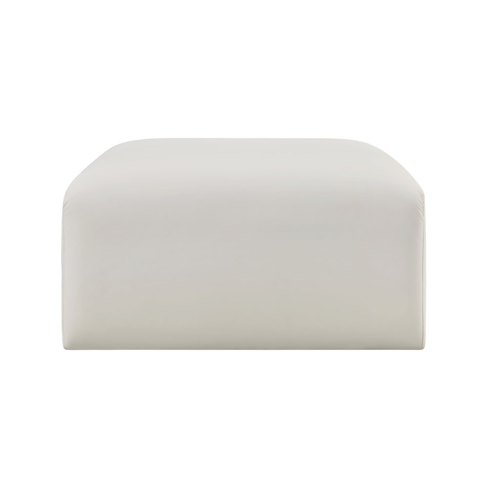 Arc Cream Vegan Leather Ottoman