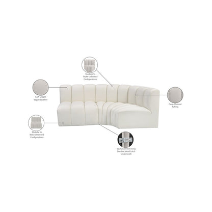 Arc Cream Vegan Leather Modular Sofa