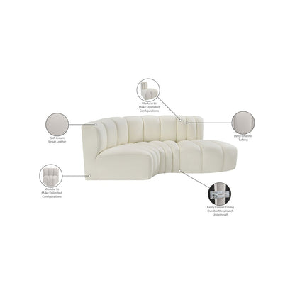 Arc Cream Vegan Leather Modular Sofa