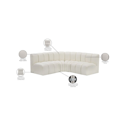 Arc Cream Vegan Leather Modular Sofa