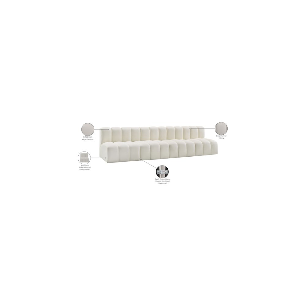 Arc Cream Vegan Leather Modular Sofa