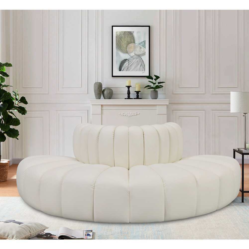 Arc Cream Vegan Leather Modular Sofa
