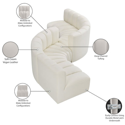 Arc Cream Vegan Leather Modular Sofa