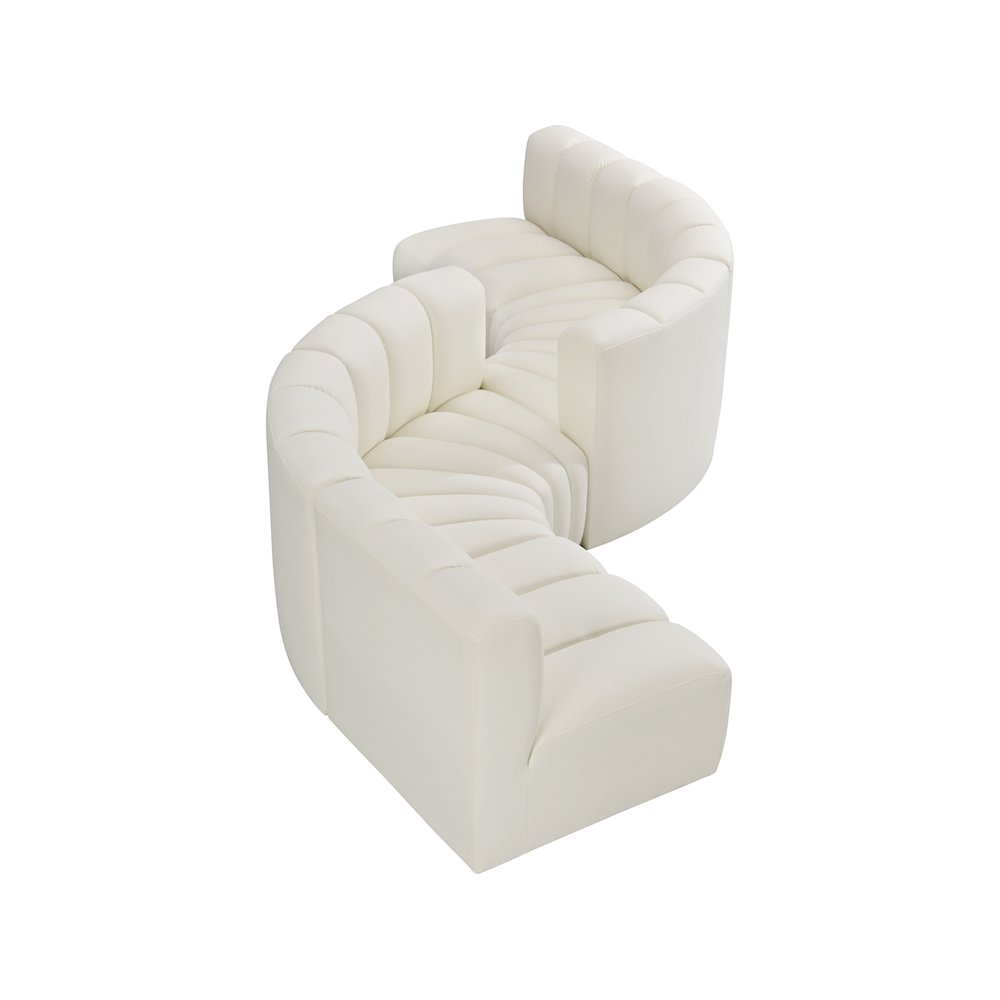 Arc Cream Vegan Leather Modular Sofa