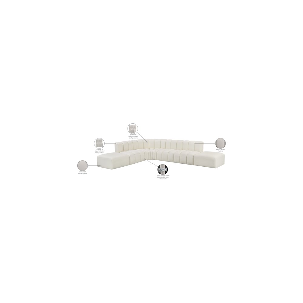 Arc Cream Vegan Leather Modular Sofa