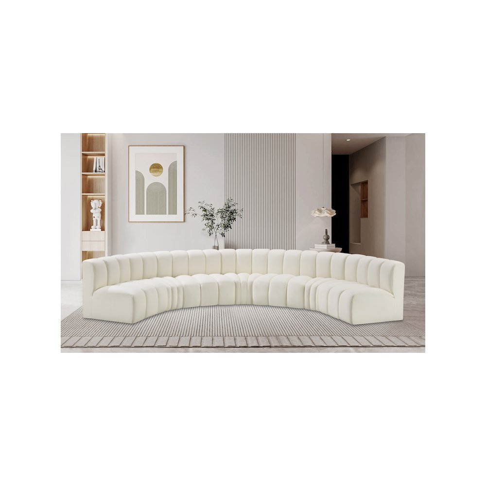 Arc Cream Vegan Leather Modular Sofa