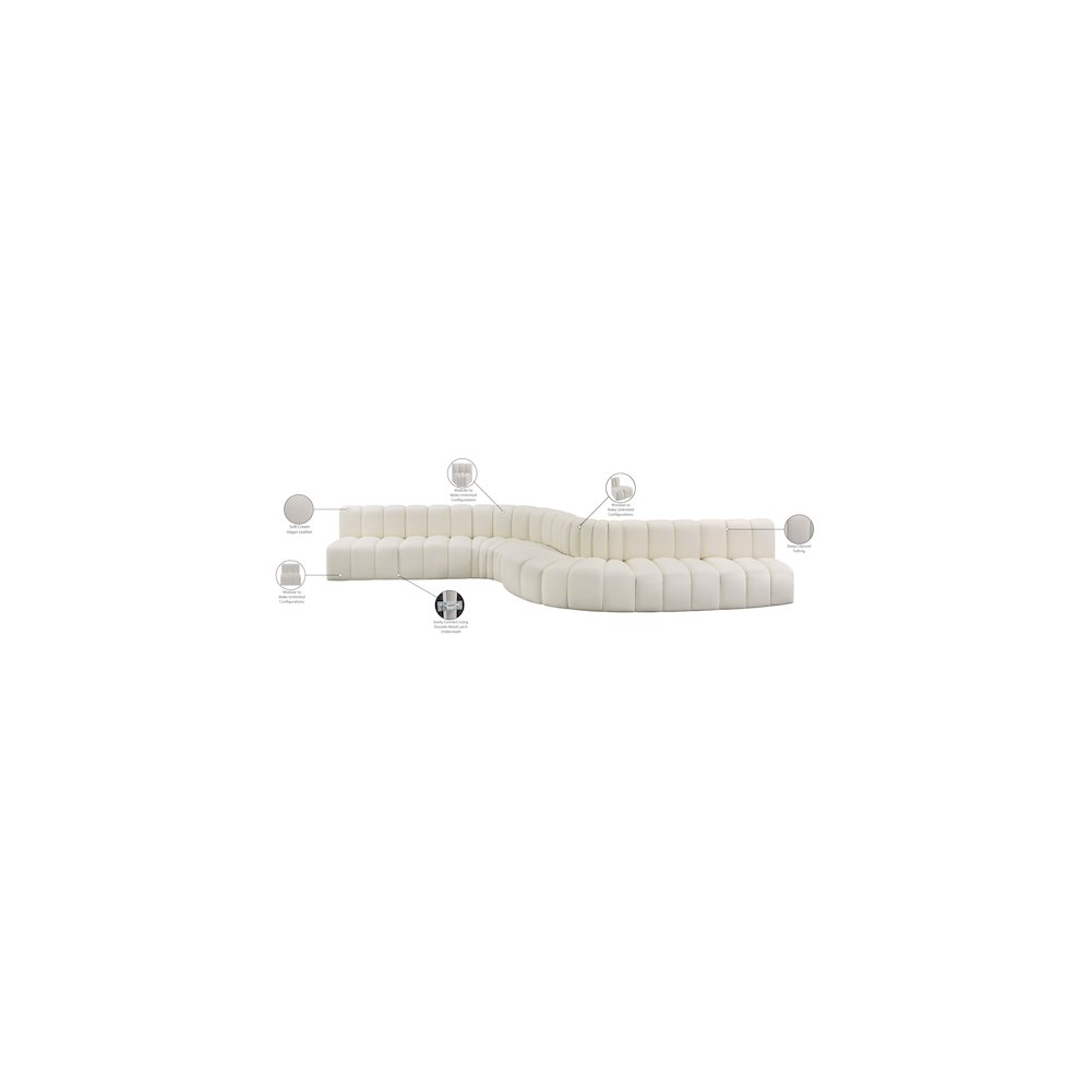 Arc Cream Vegan Leather Modular Sofa
