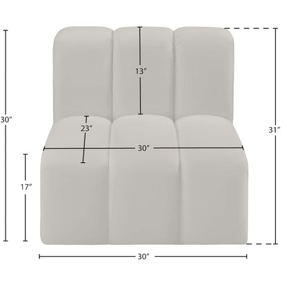 Arc Cream Vegan Leather Straight Chair