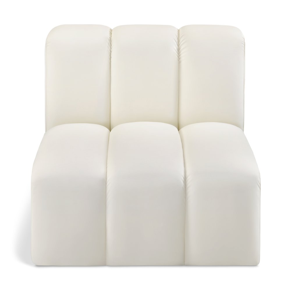Arc Cream Vegan Leather Straight Chair