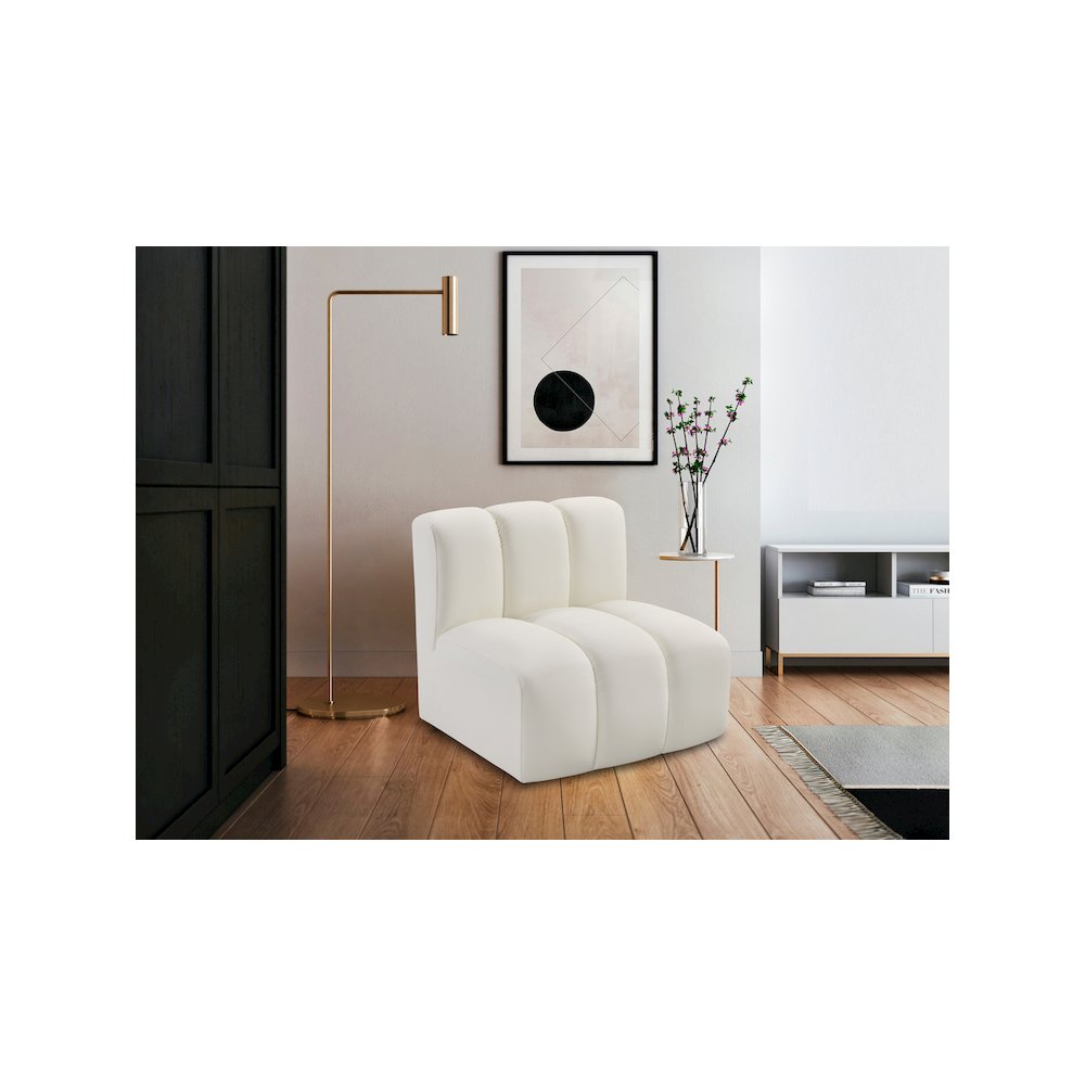 Arc Cream Vegan Leather Straight Chair